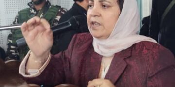 Sakeena Itoo felicitates 12th class meritorious students at GDC Kulgam