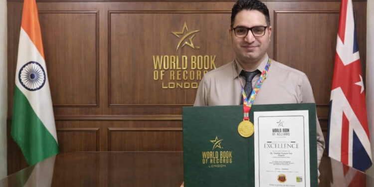 Dr. Tasaduk Hussain Itoo honoured by World Book of Records, London