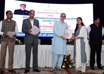    CM Omar Abdullah hands over job letters to 124 RAS beneficiaries in Jammu