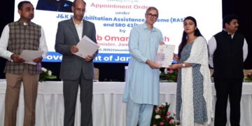 CM Omar Abdullah hands over job letters to 124 RAS beneficiaries in Jammu
