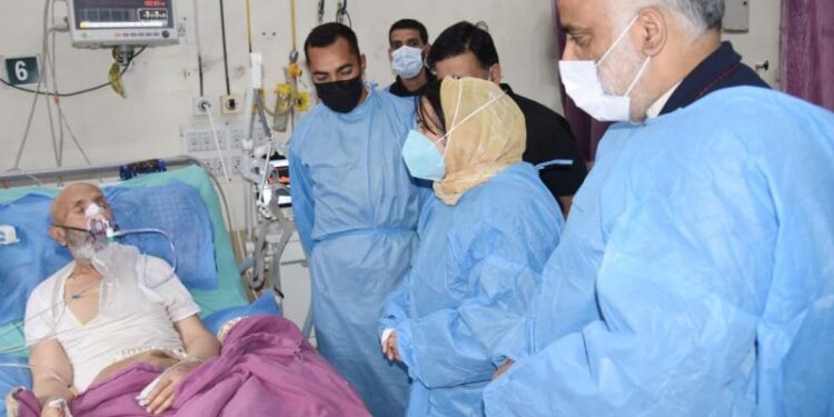 Ministers visit hospital to inquire about health of MP Engineer Rashid’s father