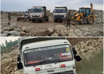 Police seize 3 dumpers, 2 JCBs in crackdown on illegal mining in Pulwama