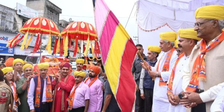 LG Manoj Sinha flags off Shobha Yatra in Jammu on Parshuram Jayanti