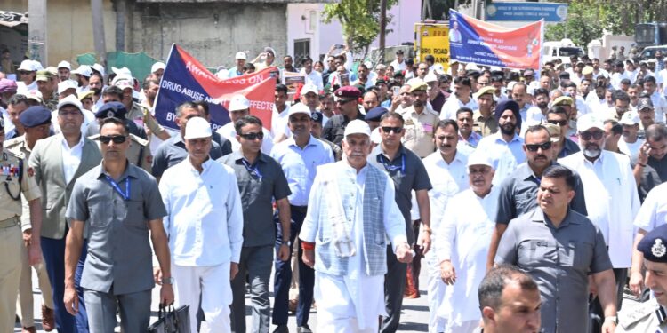 Continuing battle against drug abuse, LG Sinha launches ‘drug-free J&K campaign’ in Reasi