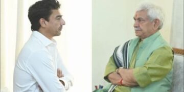 BCCI President Mithun Manhas calls on LG Sinha