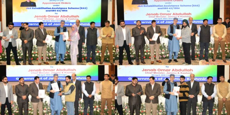 CM distributes job orders to 90 RAS beneficiaries of Kashmir