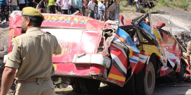 21 dead as bus hits auto rickshaw, falls into gorge near Udhampur