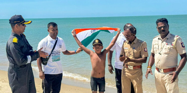 Seven-year-old Ishank Singh creates history with 29-km Palk Strait swim
