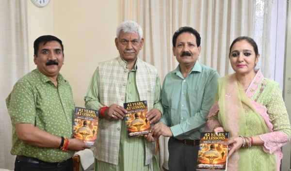 Dr Parveen Yograj presents book to LG; charitable trust delegation lauds Nasha Mukt J&K Abhiyaan
