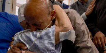 Out on interim bail, Engineer Rashid meets ailing father in Srinagar hospital