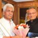 MP Sanjay Seth, Altaf Bukhari, BJP leader Aijaz Hussain call on LG Sinha