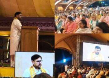 Satish Sharma visits Art of Living International Center in Bengaluru