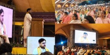 Satish Sharma visits Art of Living International Center in Bengaluru