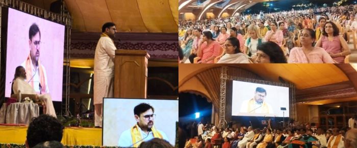 Satish Sharma visits Art of Living International Center in Bengaluru