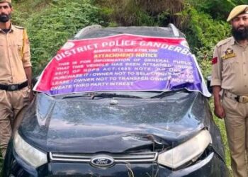 Drug peddler’s vehicle attached in Ganderbal