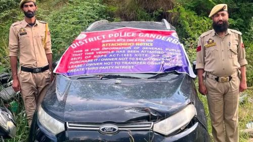 Drug peddler’s vehicle attached in Ganderbal