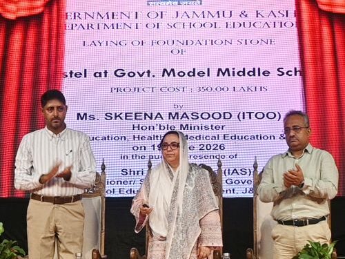 Sakeena Itoo distributes regularisation orders to 261 CPWs, lays foundation stones for school projects