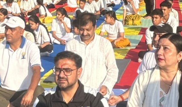 Satish Sharma attends Yoga Day celebrations, calls yoga a path to a healthy and progressive society