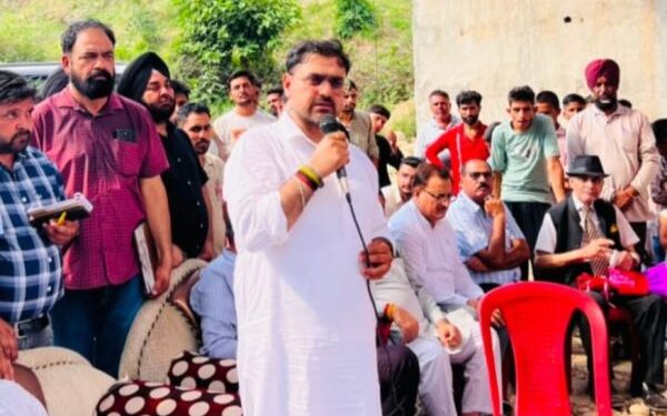 Satish Sharma lays foundation stone for road project in Maira Mandrian