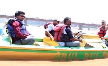 Boating facility opens at Tawi River Front for Amarnath pilgrims, tourists
