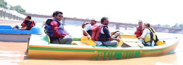 Boating facility opens at Tawi River Front for Amarnath pilgrims, tourists