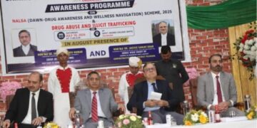 Acting CJ leads anti-drug awareness prog in Pulwama, inaugurates legal facilities