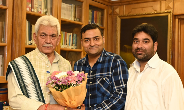 Jammu Film Festival Director, Kupwara MLA call on LG