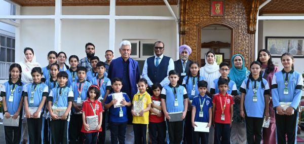 LG celebrates Raksha Bandhan with students from DPS Baramulla