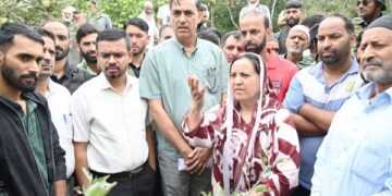 Sakeena Itoo visits hailstorm-hit areas of Kulgam, assures support to growers