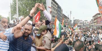 NC, BJP hit streets to protest against each other