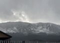 Gulmarg’s Affarvat peak receives fresh snowfall Tuesday afternoon