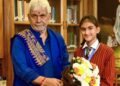 LG Manoj Sinha interacts with GD Goenka Baramulla students at Lok Bhavan