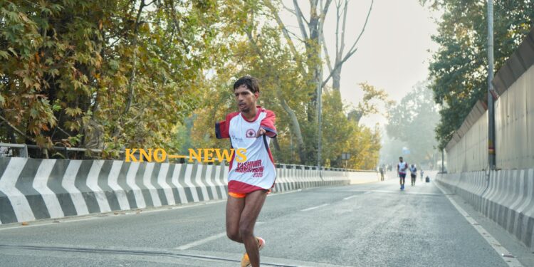 Kashmir Marathon winners crowned, woman running with child steals show