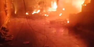 Fire damages 12 shops at Jammu’s Shiv Market