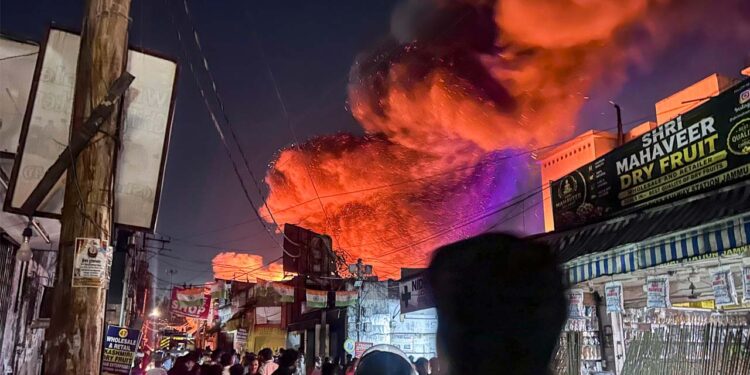 Massive fire guts 40 shops near Jammu Railway Station
