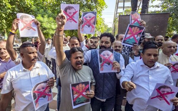 BJP holds protest in Jammu over Kharge’s remark against PM Modi