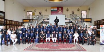 Rajnath Singh felicitates Services athletes for 27-medal Asian Games haul