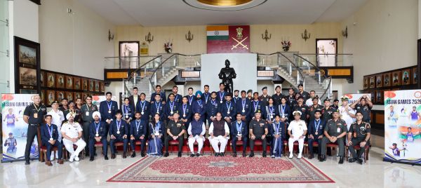 Rajnath Singh felicitates Services athletes for 27-medal Asian Games haul