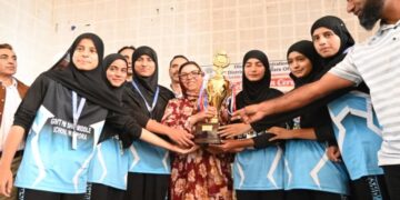 Sakeena Itoo felicitates girl achievers, inaugurates U-17 netball tournament
